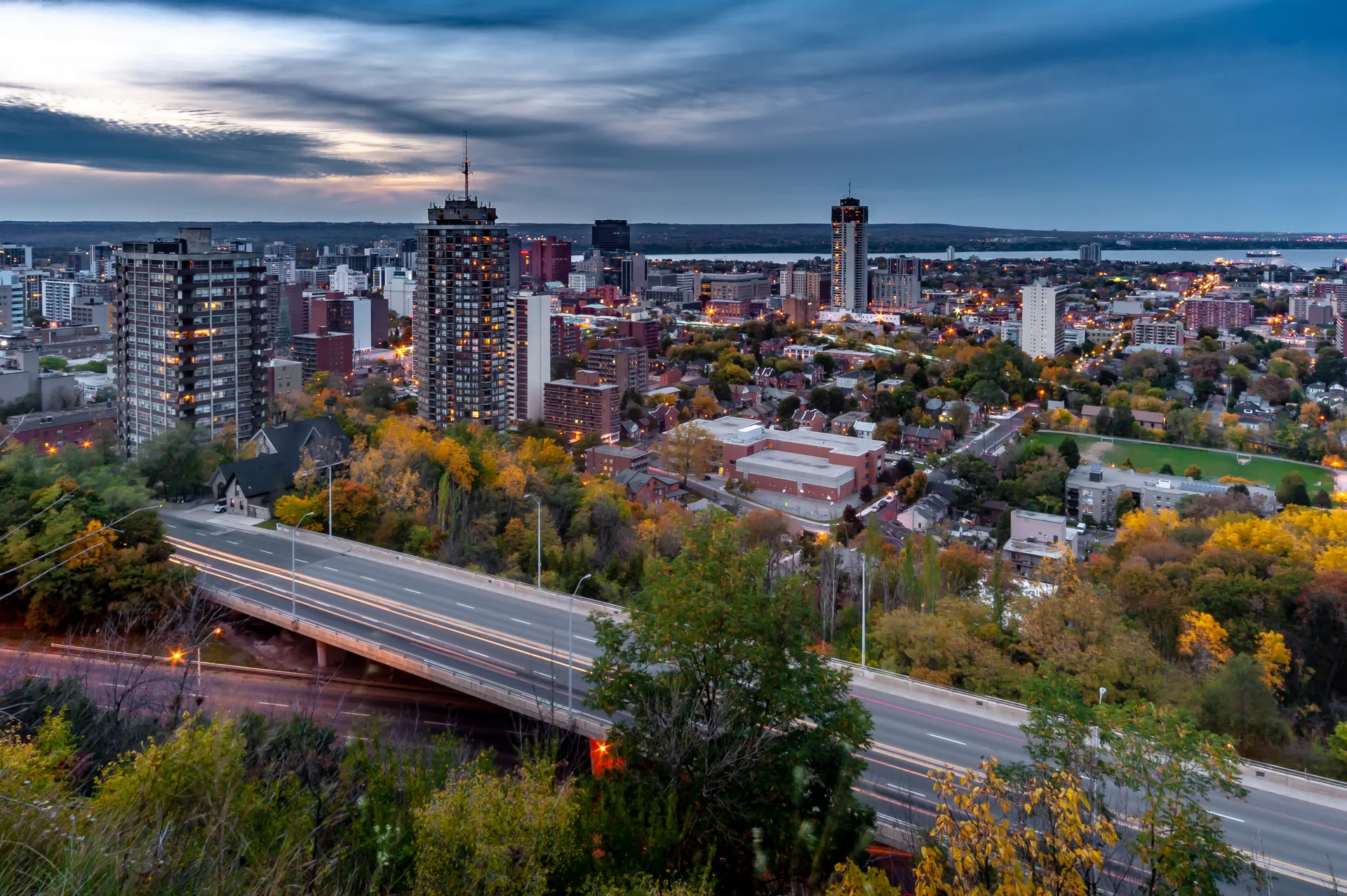 Hamilton, Ontario at dusk, one of the province's most competitive markets for buyer and seller leads