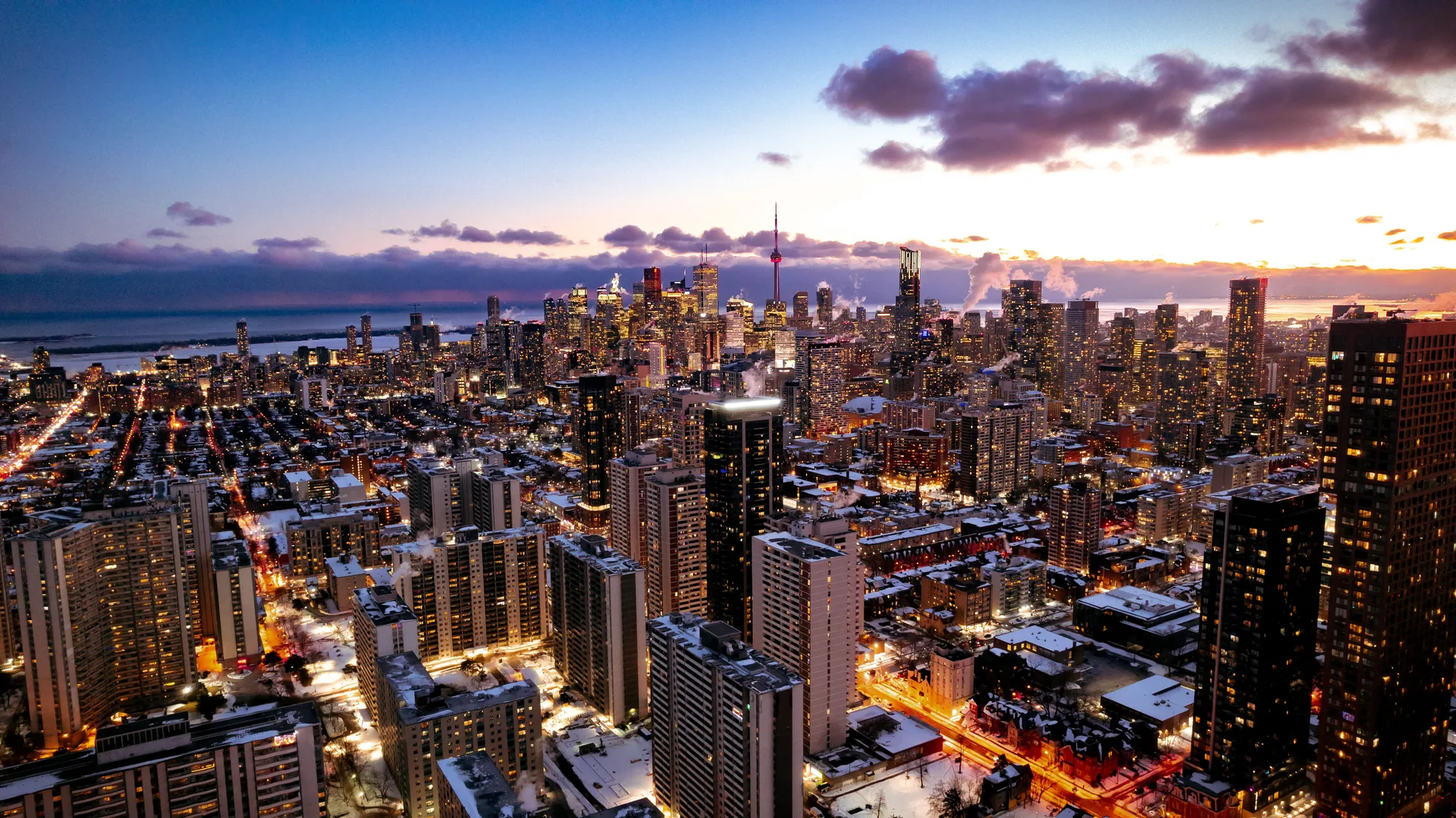 Toronto at night from above — the deepest, most quoted lead market in Canada, and the hardest one to buy your way into