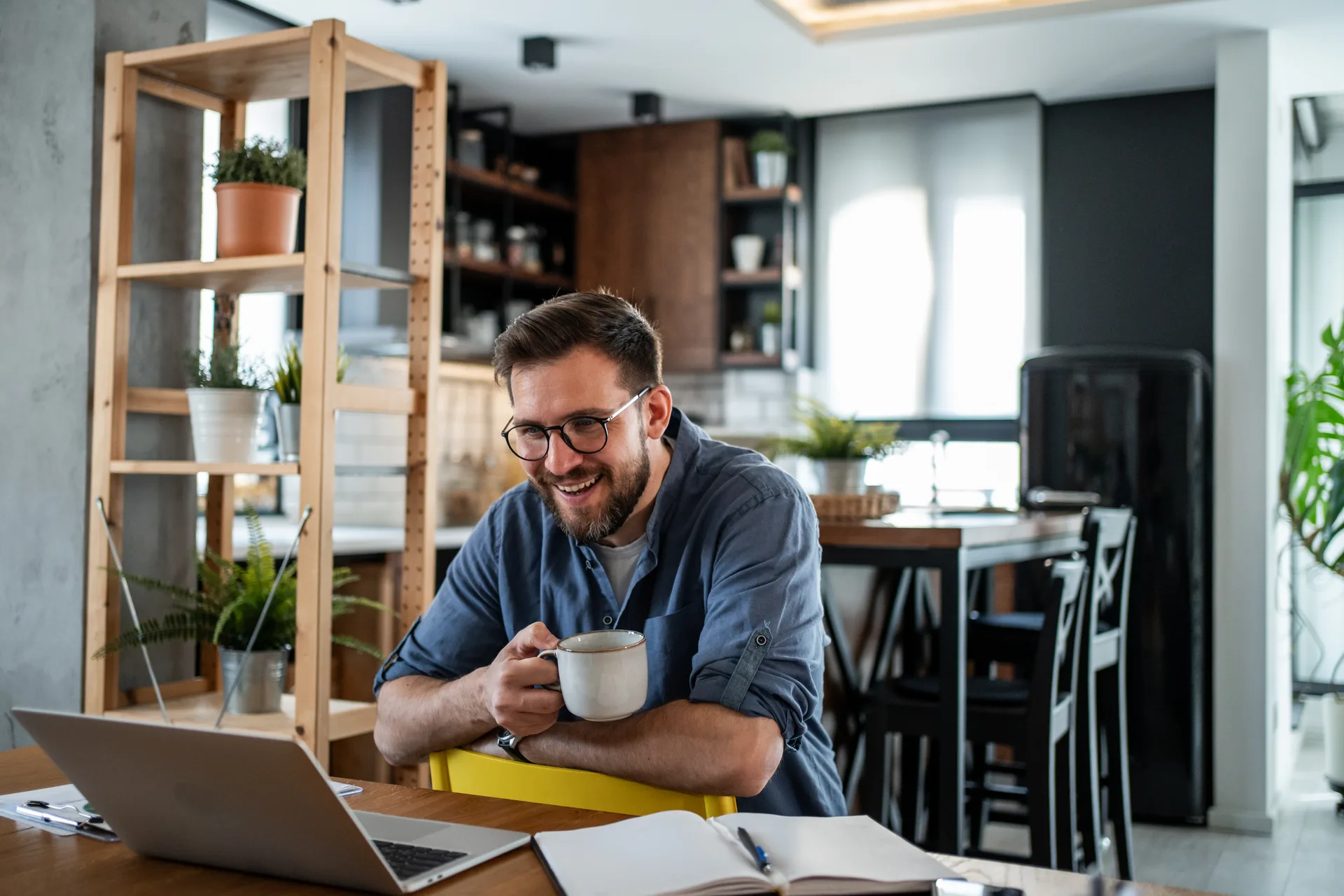 A quiet morning at the laptop — nurture is the follow-up that runs whether or not the day is busy