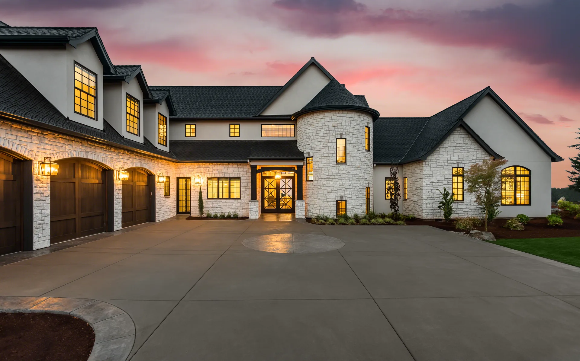 A large rural property at sunset — the kind severance questions attach to