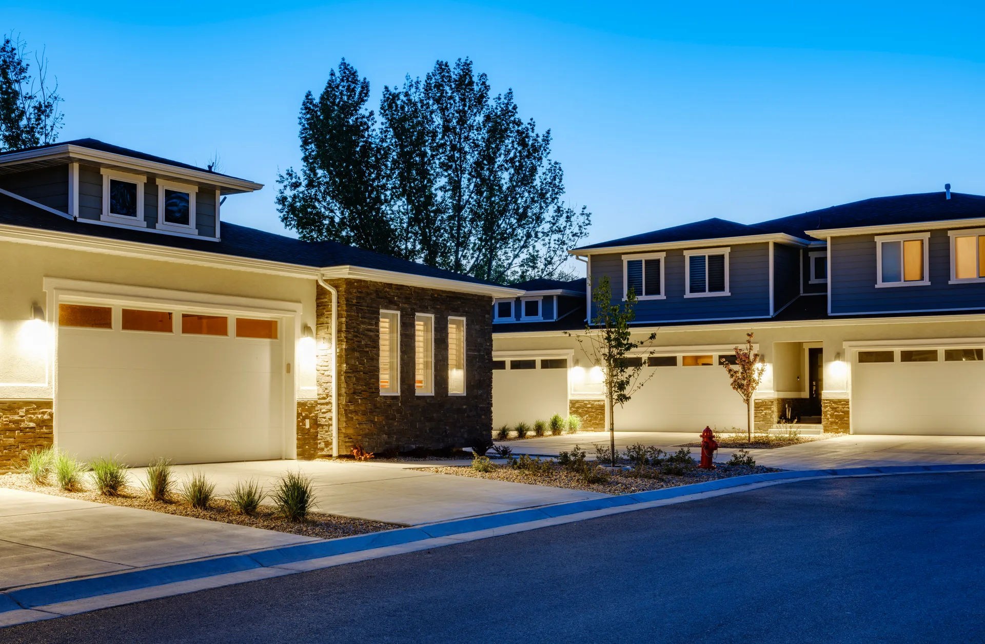 A suburban street at dusk — homes that left the market without selling