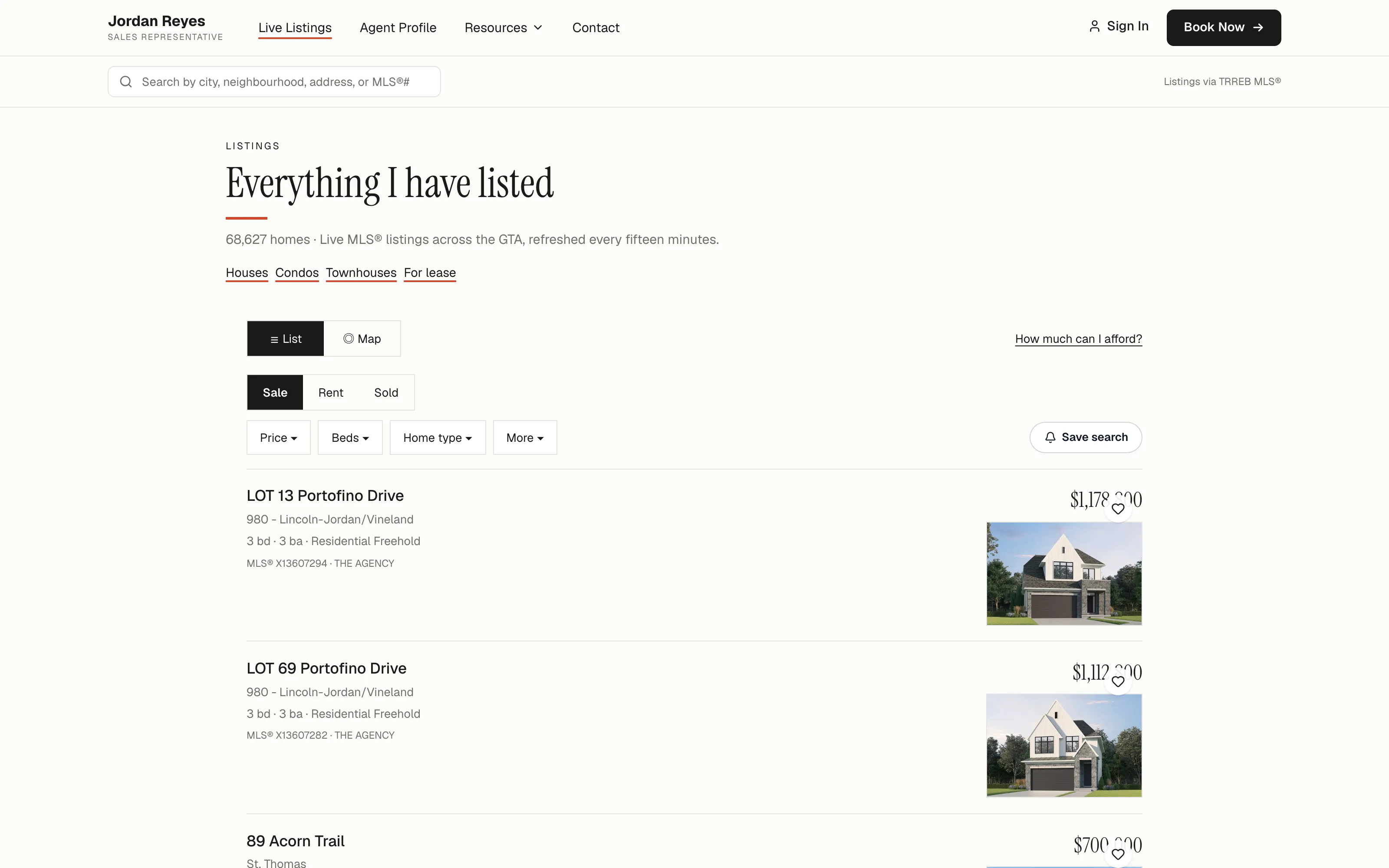 Clean Slate template — live MLS search