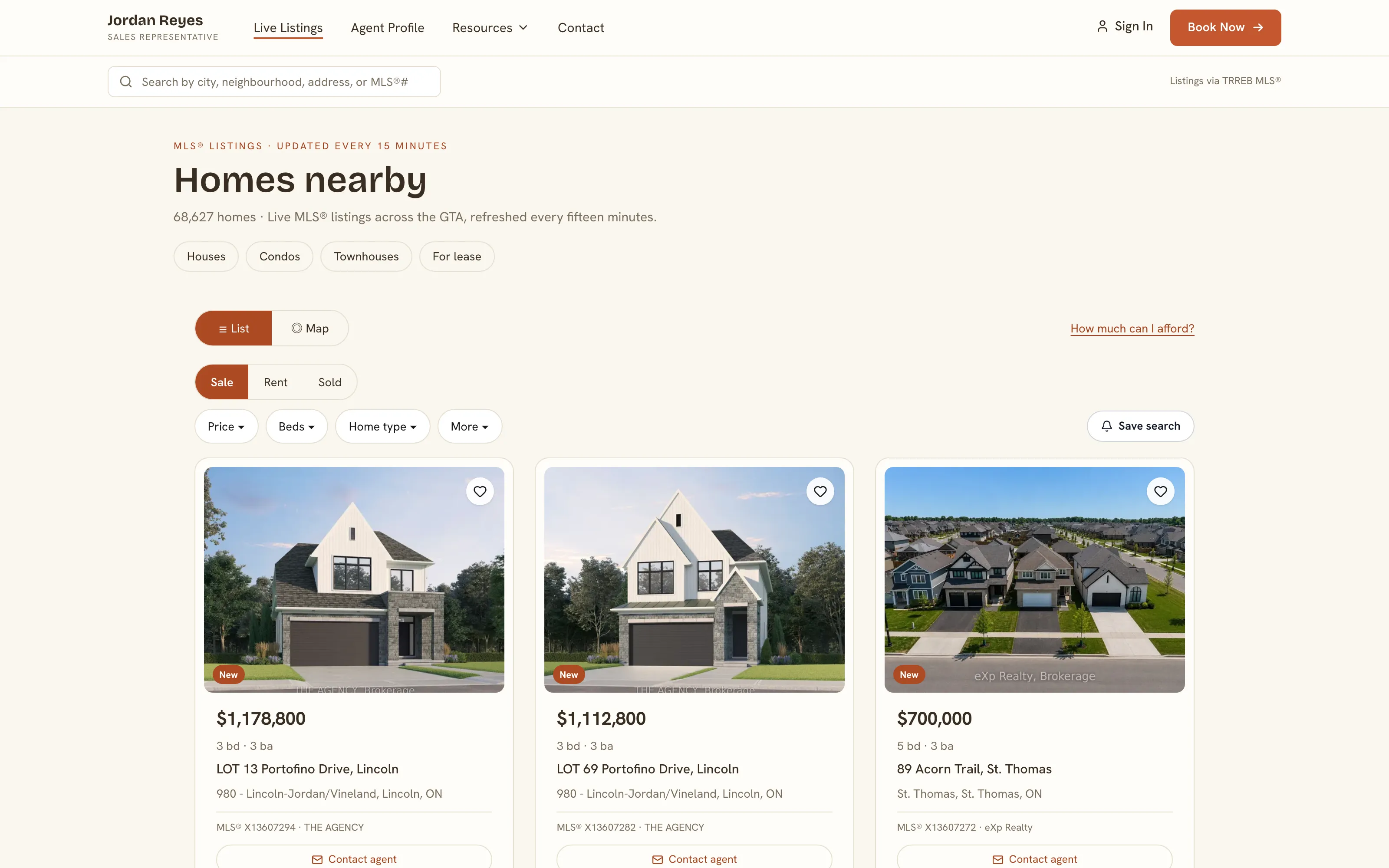 Habitat template — live MLS search