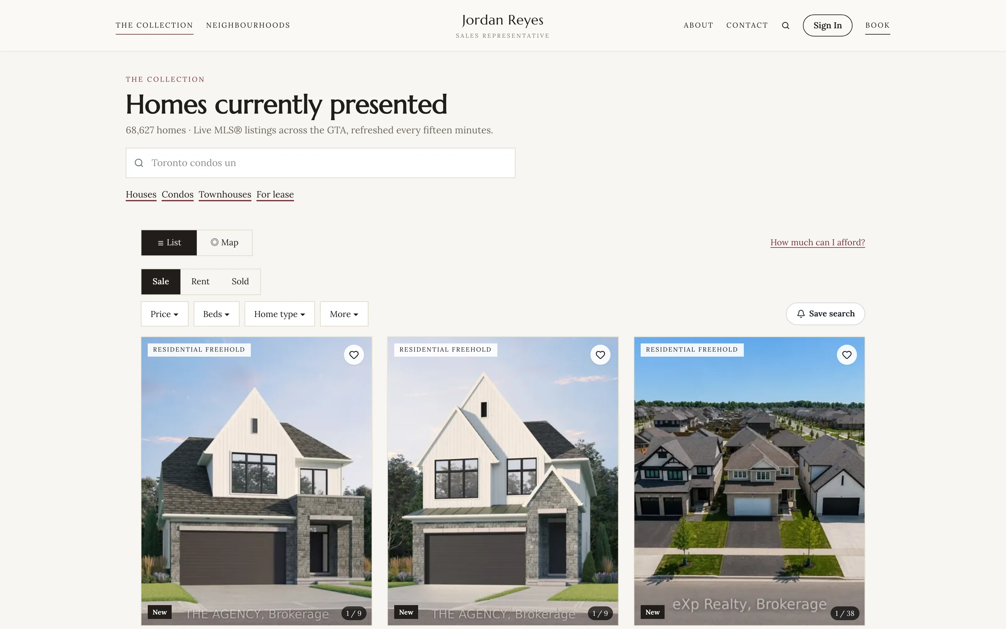 Maison template — live MLS search
