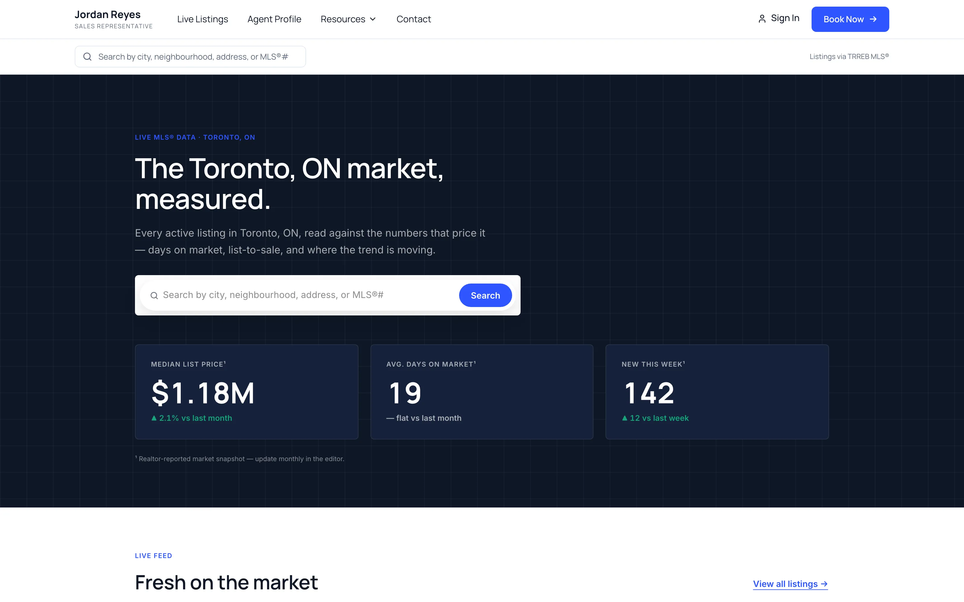 Meridian template — live demo