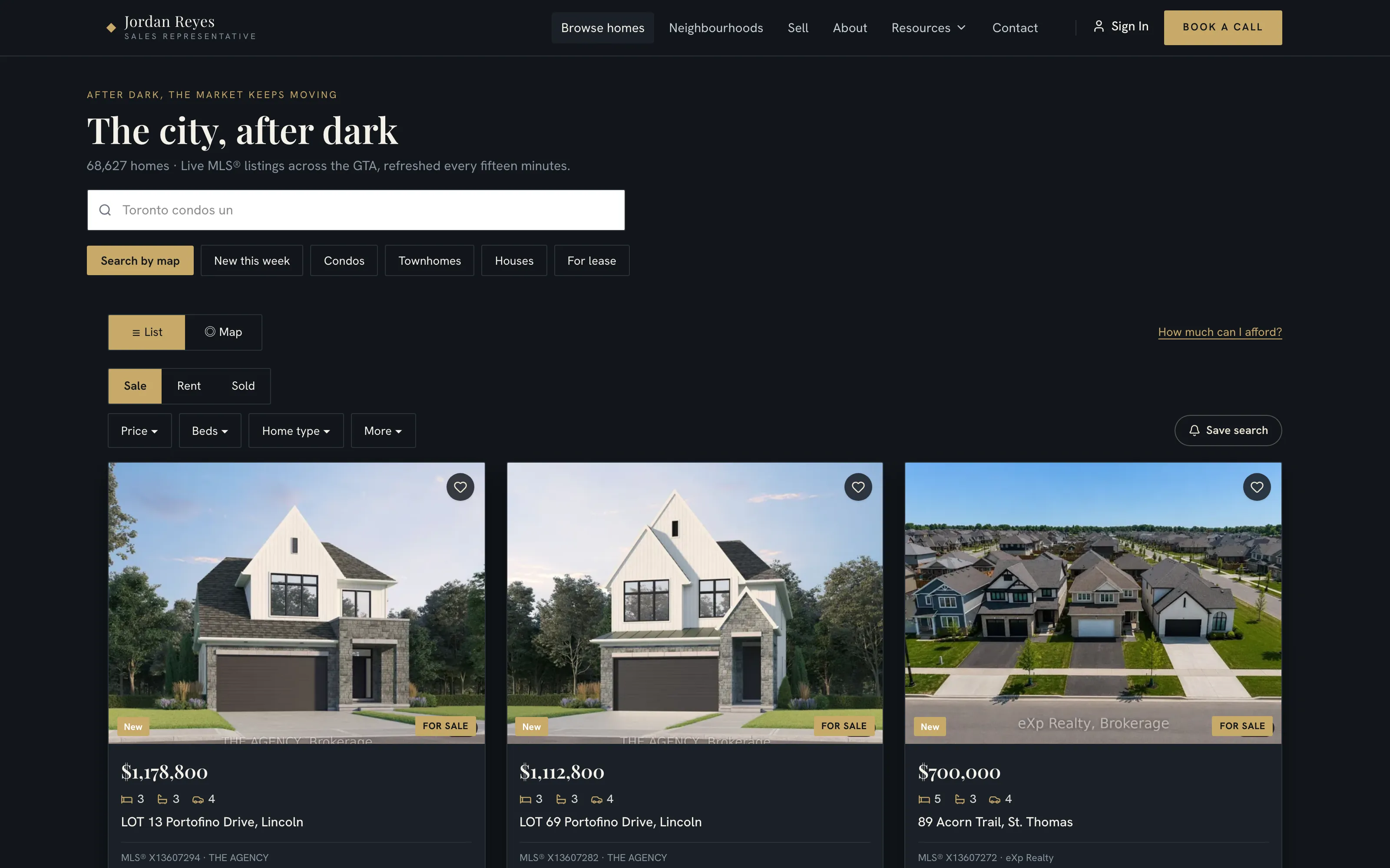 Nocturne template — live MLS search