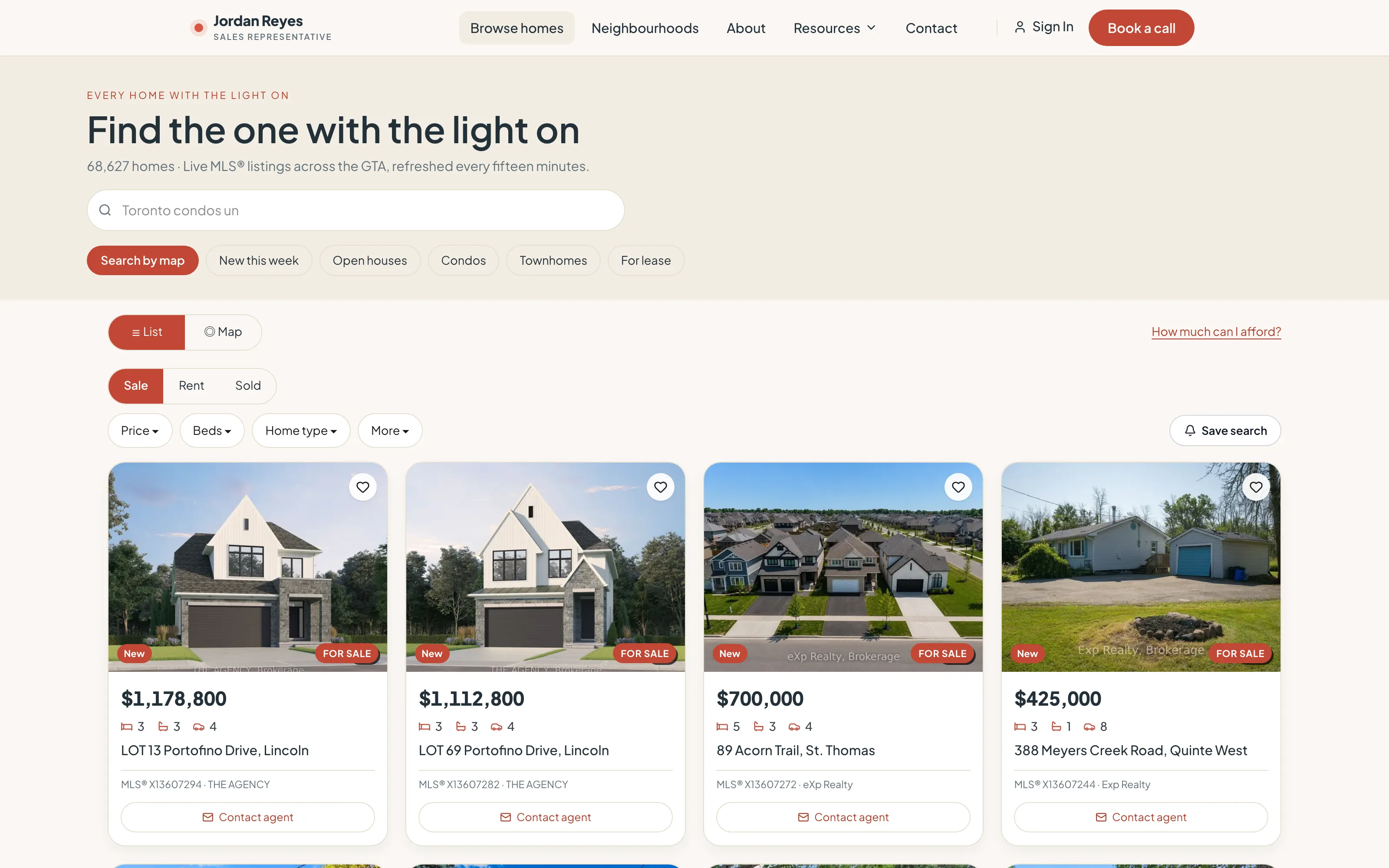 Porchlight template — live MLS search
